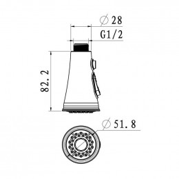Douchette Évier Pull-out Douches Robinet Mitigeur Cuisine Pro Tête De Douche 2 Types De Jet Chromé