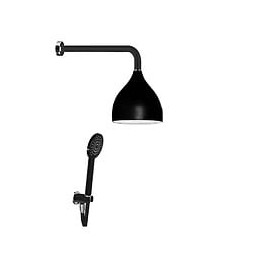 Kit De Douche Noir Pomme De Douche À Cloche Avec Lumière De Chromothérapie